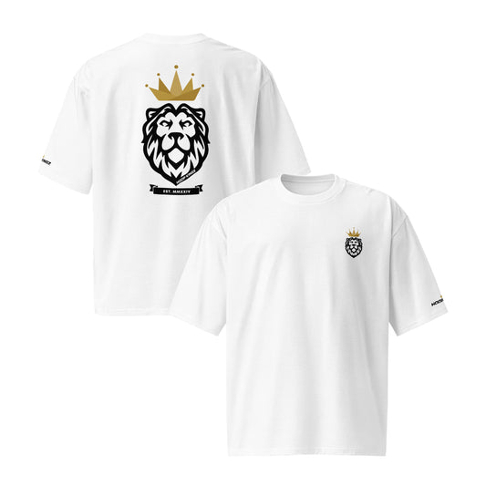 Hoop Kingz Pendant Lion Front/Back Oversized High Neck T-shirt